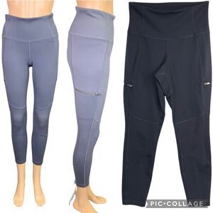 Old Navy Active Womens Leggings Ankle Length Zip Pocket Athletic Gray Small